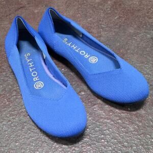 Rothys the flat women US 7 blue round toe flats recycled washable everyday china